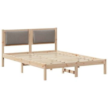 Vidaxl Konstrukcija postelje Taupe 140 x 200 cm Masivno borovo les