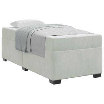 Vidaxl Konstrukcija postelje z vzmetnico Svetlo siva 90 x 200 cm blago