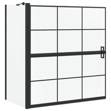 Vidaxl Kopalna tuš zavesa Črna in prozorna 116 x 68 x 128 cm