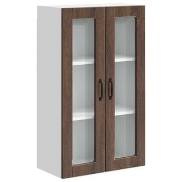 Vidaxl Stenski stekleni omarica PORTO Rjav hrast 60 x 31 x 100 cm