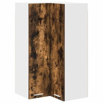Vidaxl Viseča omarica z vrati Dimljen hrast in bela 57 x 57 x 100 cm