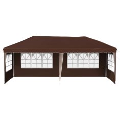Vidaxl Zložljivi šotor za zabave 574 x 289 x 245 cm Rjava