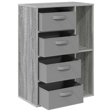 Vidaxl Strani šal s predalom Siva Sonoma 60 x 33,5 x 84 cm