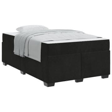 Vidaxl Konstrukcija postelje z vzmetnico Črna 120 x 200 cm blago