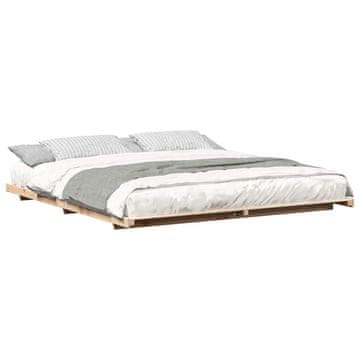 Vidaxl Konstrukcija postelje Rjava 180 x 220 cm Masivno borovo les