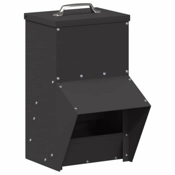 Vidaxl Hranilnik za piščance Črna 20 x 25 x 35 cm Hladno valjana jeklo