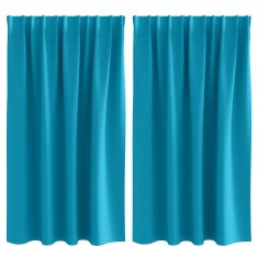 Vidaxl Zavese za zatemnitev z obroči 2 szt. Turkizna 140 x 140 cm
