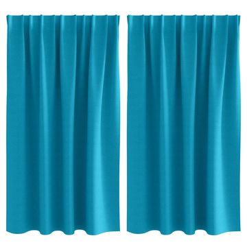 Vidaxl Zavese za zatemnitev z obroči 2 szt. Turkizna 140 x 140 cm