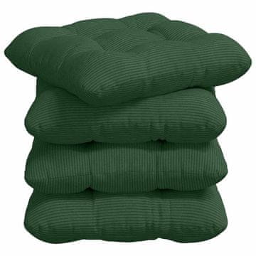 Vidaxl Sedežne blazine 4 szt. Temno zelena 45 x 45 cm Žametna tkanina