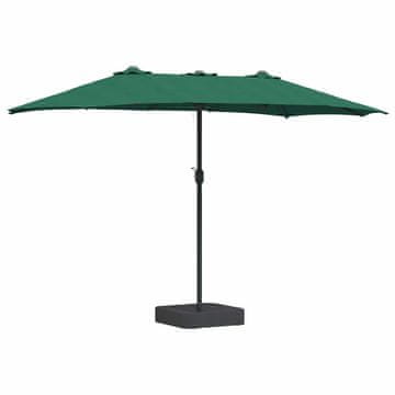 Vidaxl Vrtni dežnik Zelena 385 x 209 x 244 cm Poliester in jeklo