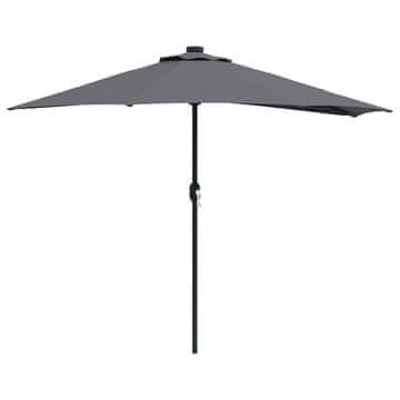 Vidaxl Vrtni dežnik Antracit 294 x 150 x 224 cm Poliester in jeklo