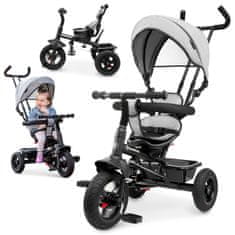HyperMotion Otroški tricikel s potisnim ročajem in vrtljivim sedežem - nosilnost 20 kg, za starost približno 1 do 4 let, kolesa odporna proti predrtju