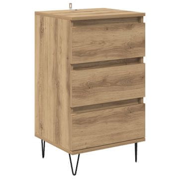 Vidaxl Strani šal s predalom Umetni hrast 40 x 35 x 70 cm
