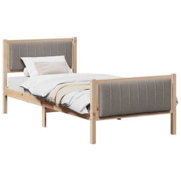 Vidaxl Kovinska posteljna konstrukcija Rjava in taupe 90 x 190 cm