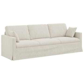 Vidaxl Kavč krema 228 x 78 x 80 cm Žamet