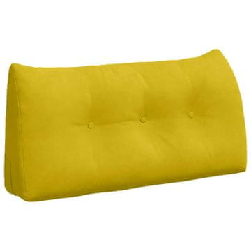 Vidaxl Poglavni vzglavnik Rumena 100 x 24 x 50 cm Žamet