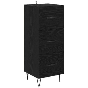Vidaxl Strani šal Črni hrast 34 x 34.5 x 90 cm Konstruiran les