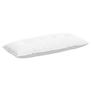 Vidaxl Poglavni vzglavnik Bela 120 x 19 x 50 cm blago