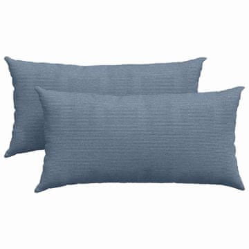 Vidaxl Blazine za kavč 2 szt. Modra 80 x 40 cm Žametna tkanina
