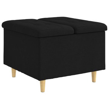 Vidaxl Ottoman s shranjevanjem Črna 60 x 60 x 45 cm blago