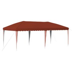 Vidaxl Zložljivi šotor za zabave 575 x 290 x 245 cm Terakota