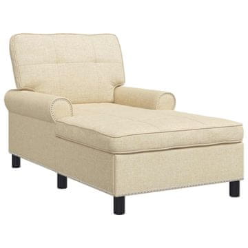 Vidaxl Ležalna postelja z blazino krema 91 x 157 x 91 cm blago