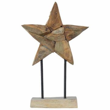 Vidaxl Božična zvezda Rjava 31 x 15 x 46 cm Trden tikov les