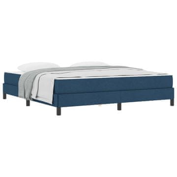 Vidaxl Postelja z vzmetnico z vzmetnico Modra 180 x 200 cm blago