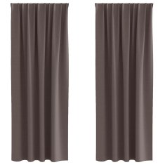 Vidaxl Zavese za zatemnitev z obroči 2 szt. Temno rjava 225 x 140 cm
