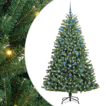 Vidaxl Umetno Zložljivo Božično Drevo Zelena 210 cm PVC in kovina