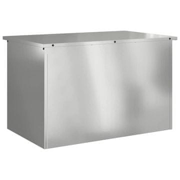 Vidaxl Zunanja shranjevalna škatla srebrna 80 x 50,5 x 50 cm Jeklo