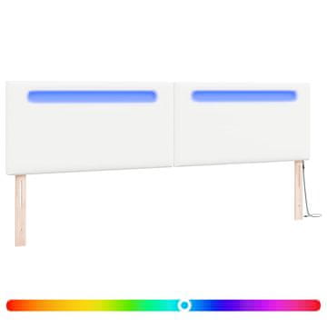 Vidaxl LED glava postelje Bela 200 cm Umjetno usnje