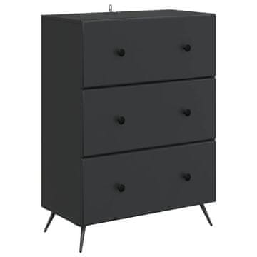 Vidaxl Predalna omara 66 x 34,5 x 90 cm Inženirski les Črna