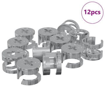 Vidaxl Matice z zamikom 12 szt. srebrna 15 x 11,5 mm Kovina