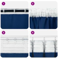 Vidaxl Zavese za zatemnitev z obroči 2 szt. Temno modra 260 x 140 cm