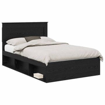 Vidaxl Konstrukcija postelje Črna 120 x 190 cm Masivno borovo les
