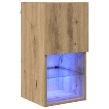 Vidaxl Stenska TV omarica Z LED Umetni hrast 30,5 x 30 x 60 cm