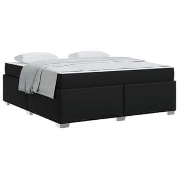 Vidaxl Konstrukcija postelje z vzmetnico Črna 180 x 200 cm blago