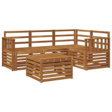 Vidaxl Zunanja garnitura za sedenje 5 szt. Naravna