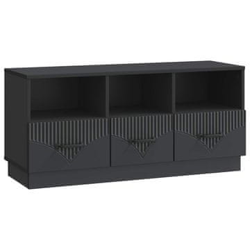 Vidaxl TV omarica s predalom Črna 102 x 34,5 x 47 cm Inženirski les