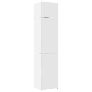 Vidaxl Ozka omara za shranjevanje bela 50x42,5x225 cm inženirski les