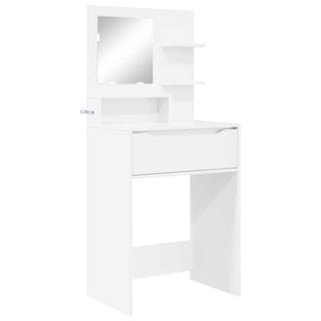 Vidaxl Toaletne mize za spalnice Visok sijaj bela 80 x 39,6 x 135 cm