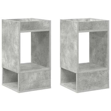 Vidaxl Stranska miza 2 szt. Betonsko siva 30 x 30 x 56 cm