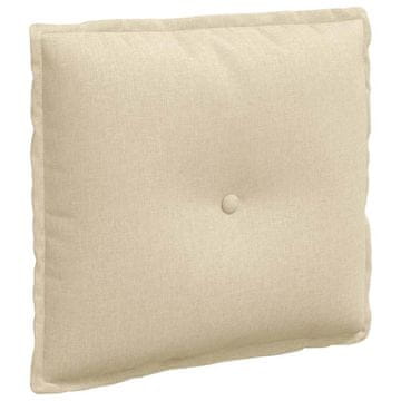 Vidaxl Poglavni vzglavnik krema 50 x 19 x 45 cm blago