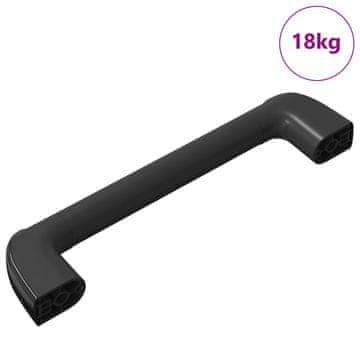 Vidaxl Ročaj Enobarvno 69 szt. Črna 380 x 34 x 85 mm Aluminij in PP