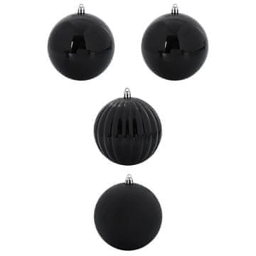 Vidaxl Božična kroglica set XXL 4 szt. Črna Plastika
