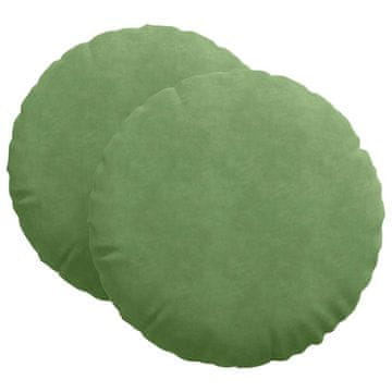 Vidaxl Sedežne blazine 2 szt. Svetlo zelena Ø 40 x 13 cm Žamet