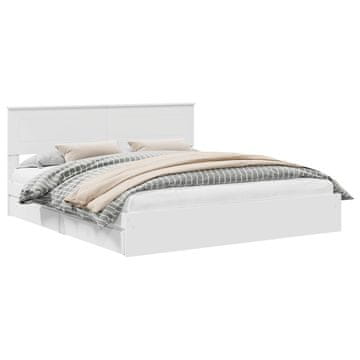 Vidaxl Postelja s shranjevanjem Bela 180 x 200 cm Konstruiran les