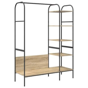 Vidaxl Stojalo za oblačila Rjava 120 x 44 x 160 cm Konstruiran les