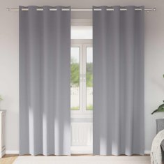 Vidaxl Zavese za zatemnitev z obroči 2 szt. Svetlo siva 225 x 140 cm